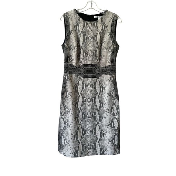 DVF Bey Snake Print Textured Sleeveless Stretch Sheath Dress Size 8 Reg. $398 - Picture 7 of 14